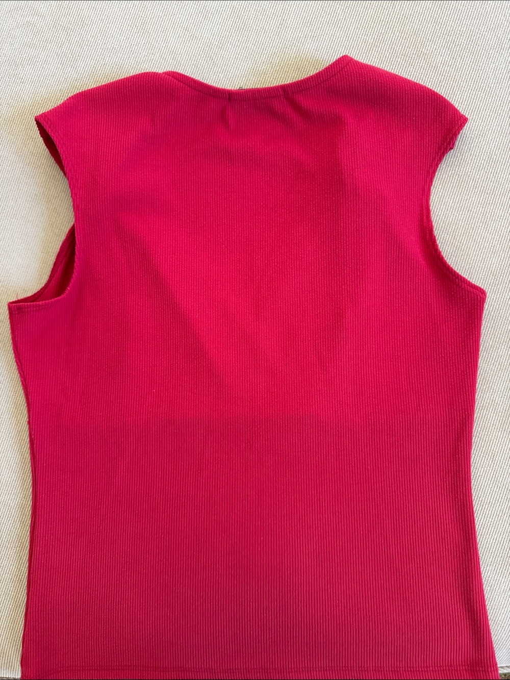 Gilli Fuchsia Knot-Shoulder Ribbed Tank - Picture 2 of 2